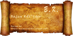 Bajza Káldor névjegykártya